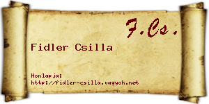 Fidler Csilla névjegykártya